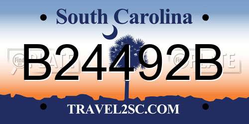 B24492B South Carolina License Plate