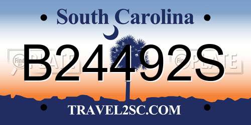 B24492S South Carolina License Plate