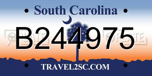 B244975 South Carolina License Plate