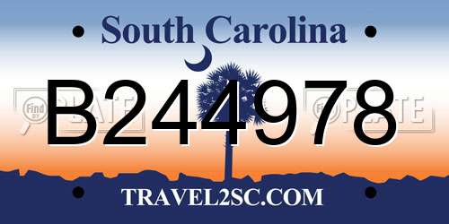 B244978 South Carolina License Plate