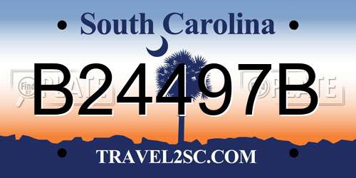 B24497B South Carolina License Plate