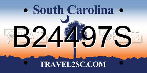 B24497S South Carolina License Plate