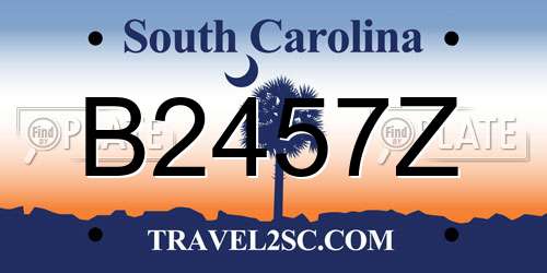 B2457Z South Carolina License Plate