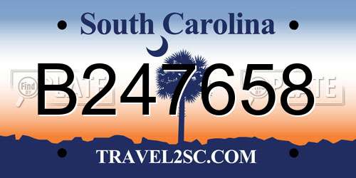 B247658 South Carolina License Plate