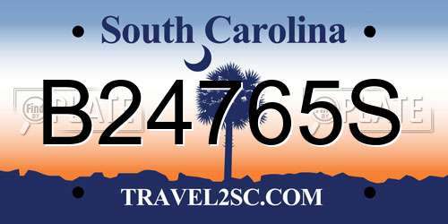 B24765S South Carolina License Plate