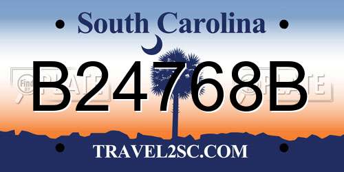 B24768B South Carolina License Plate