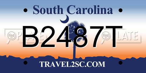 B2487T South Carolina License Plate