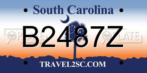 B2487Z South Carolina License Plate