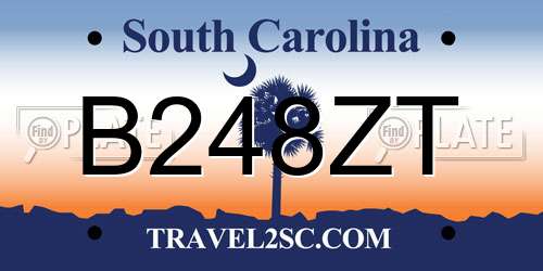 B248ZT South Carolina License Plate