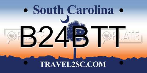 B24BTT South Carolina License Plate