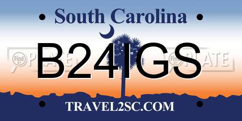 B24IGS South Carolina License Plate