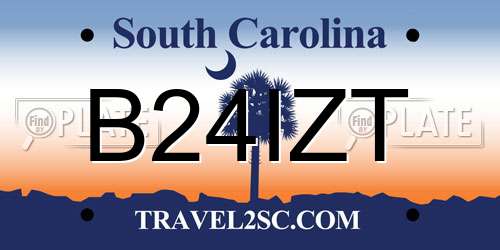 B24IZT South Carolina License Plate