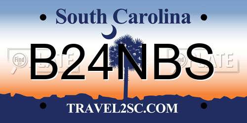 B24NBS South Carolina License Plate