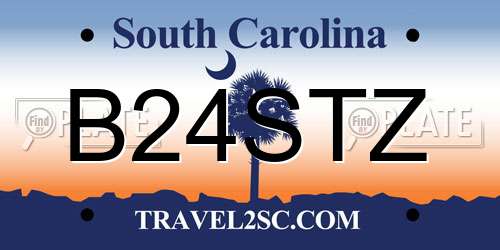 B24STZ South Carolina License Plate