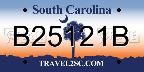 B25121B South Carolina License Plate