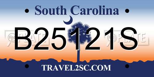 B25121S South Carolina License Plate