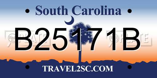 B25171B South Carolina License Plate