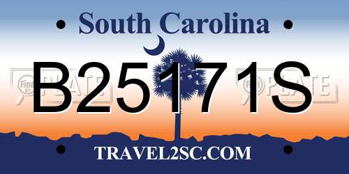 B25171S South Carolina License Plate
