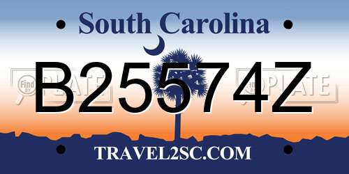B25574Z South Carolina License Plate