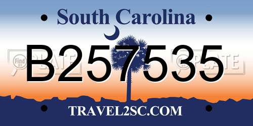 B257535 South Carolina License Plate