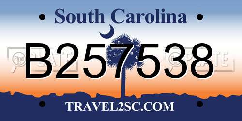 B257538 South Carolina License Plate