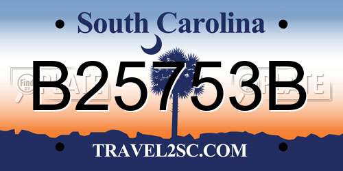 B25753B South Carolina License Plate