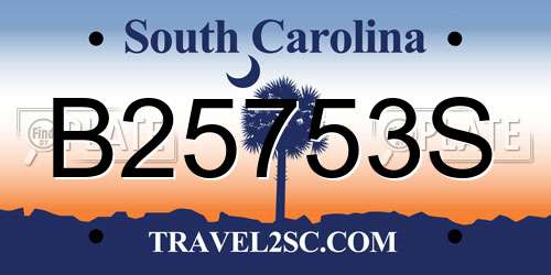 B25753S South Carolina License Plate