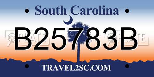 B25783B South Carolina License Plate