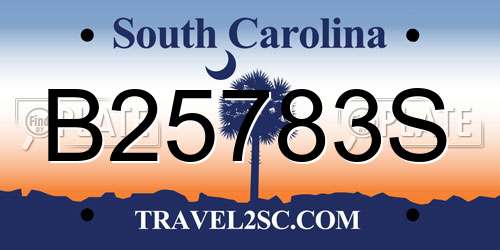 B25783S South Carolina License Plate