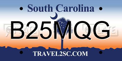 B25MQG South Carolina License Plate