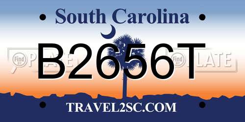 B2656T South Carolina License Plate