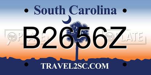 B2656Z South Carolina License Plate