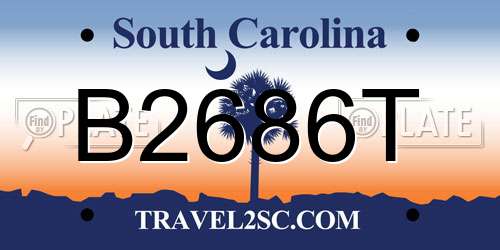 B2686T South Carolina License Plate