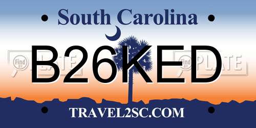 B26KED South Carolina License Plate