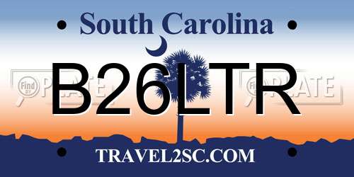 B26LTR South Carolina License Plate