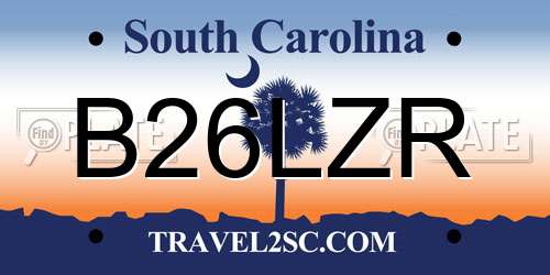 B26LZR South Carolina License Plate