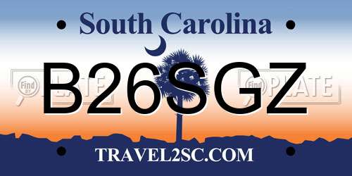 B26SGZ South Carolina License Plate
