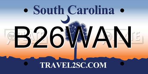 B26WAN South Carolina License Plate