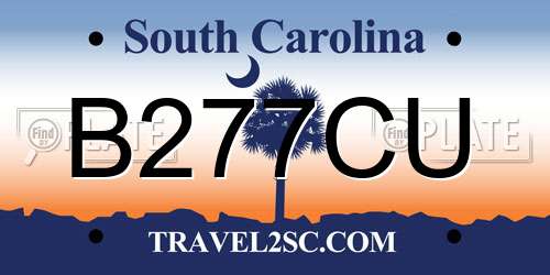 B277CU South Carolina License Plate