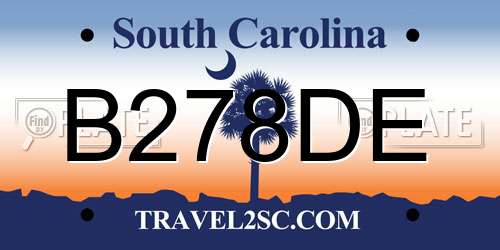 B278DE South Carolina License Plate