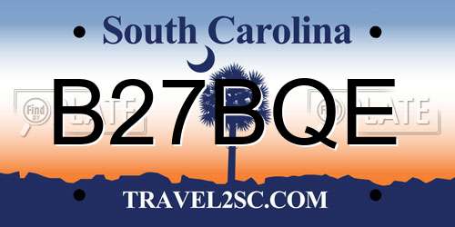 B27BQE South Carolina License Plate