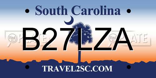 B27LZA South Carolina License Plate