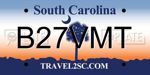 B27VMT South Carolina License Plate