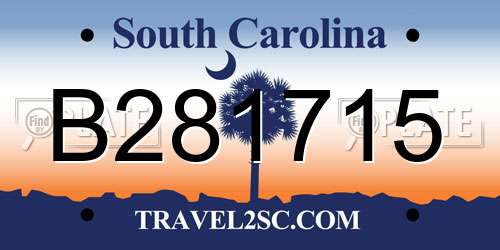 B281715 South Carolina License Plate