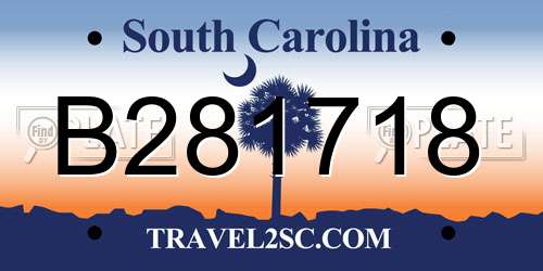 B281718 South Carolina License Plate