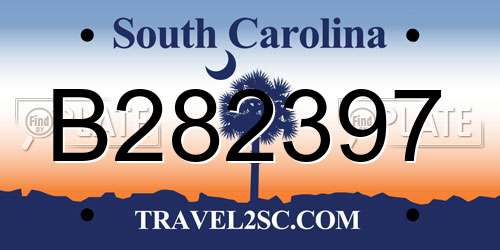 B282397 South Carolina License Plate