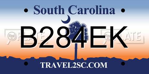 B284EK South Carolina License Plate