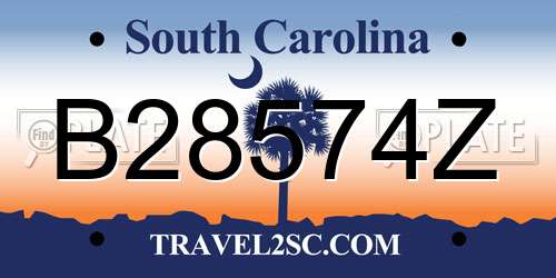 B28574Z South Carolina License Plate