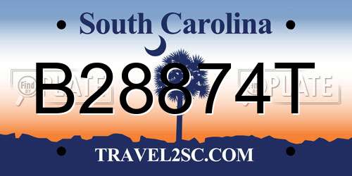B28874T South Carolina License Plate