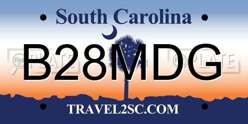 B28MDG South Carolina License Plate